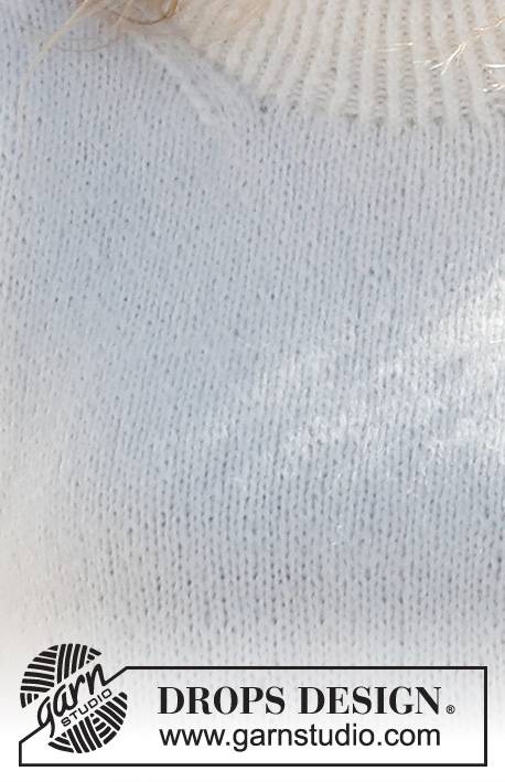 Sugar Glaze Vest / DROPS 227-41 - Colete tricotado com gola dobrada em DROPS Air. Do S ao XXXL.