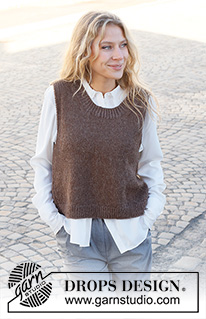 Visit Vienna / DROPS 227-9 - Knitted vest / slipover in DROPS Puna. The piece is worked with ribbed edges. Sizes S - XXXL.