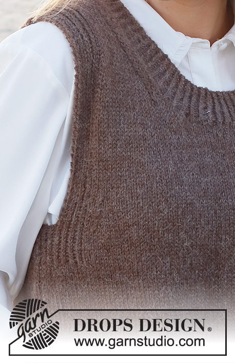 Visit Vienna / DROPS 227-9 - Knitted vest / slipover in DROPS Puna. The piece is worked with ribbed edges. Sizes S - XXXL.