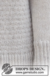 Chasing Moonlight / DROPS 228-30 - Casaco tricotado em DROPS Nord e DROPS Kid-Silk ou DROPS Flora e DROPS Kid-Silk. Tricota-se de cima para baixo em ponto texturado. Do S ao XXXL