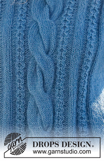 December Tide Vest / DROPS 228-40 - Colete tricotado com torcidos, gola dobrada e fendas nos lados, em DROPS Flora e DROPS Kid-Silk ou DROPS Alpaca e DROPS Kid-Silk. Do S ao XXXL.