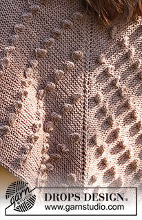 Miss Austen / DROPS 229-13 - Stickad sjal i DROPS BabyMerino. Arbetet stickas uppifrån och ner med rätstickning och muscher.