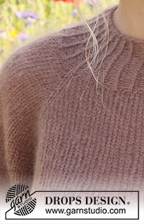 Nougat Dreams / DROPS 231-12 - Knitted sweater in 2 strands of DROPS Kid-Silk. The piece is worked top down with raglan and ¾-length sleeves. Sizes S - XXXL.