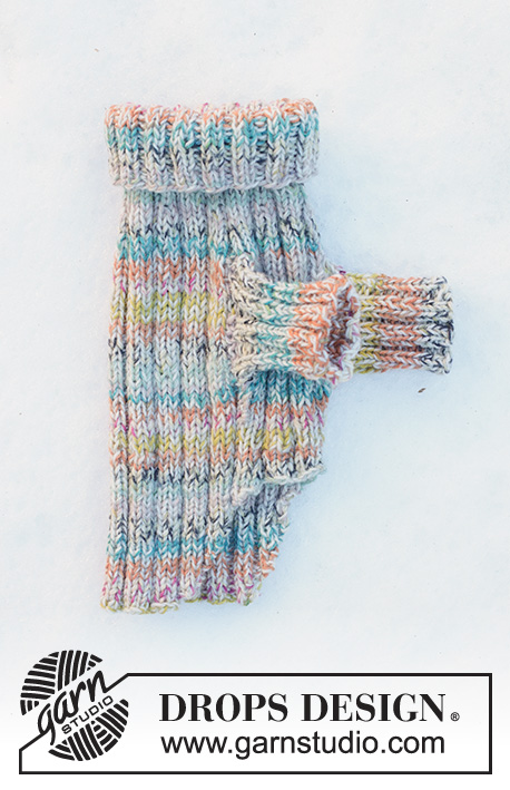 Winter Awakens / DROPS 233-18 - Knitted jumper for dogs in 2 strands DROPS Fabel. The piece is worked in rib.
Sizes XS - M.