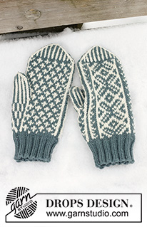 Clapping Elves / DROPS 233-20 - Świąteczne męskie rękawiczki na drutach, z żakardem norweskim, z włóczki DROPS Merino Extra Fine. Temat: Boże Narodzenie
