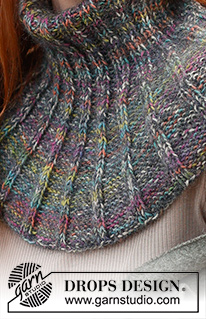 Brianna Neck Warmer / DROPS 234-31 - Gola tricotada de cima para baixo, em canelado, com 1 fio DROPS Fabel e 1 fio DROPS Kid-Silk. Do S ao XL