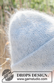 Pegasus / DROPS 234-41 - Knitted hat / hipster hat in DROPS Flora and DROPS Kid-Silk. Piece is knitted bottom up in stocking stitch with double folding edge.