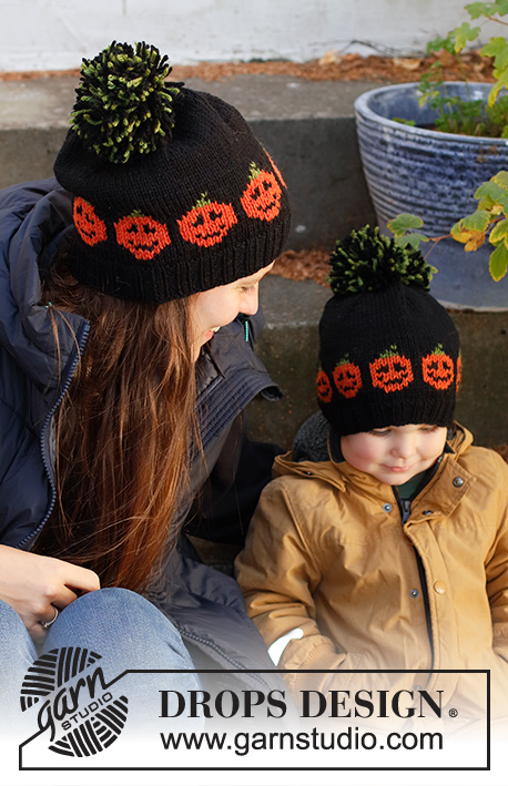 Pumpkin Bits Hat / DROPS 234-72 - Knitted hat for women with pumpkin in DROPS Nepal. Sizes S-XL. Theme: Halloween.