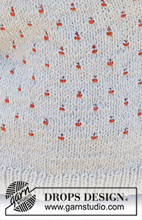 Cranberry Splash / DROPS 235-27 - DROPS Andes lõngast ülevalt alla kootud mitmevärvilise mustriga ümara passega džemper suurustele S kuni XXXL