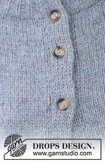 Foggy Autumn Cardigan / DROPS 236-33 - Rozpinany sweter na drutach, przerabiany od góry do dołu, z reglanowymi rękawami i obszyciem przodu dżersejem podwójnym (podwójna plisa dżersejem), z włóczki DROPS Air. Od S do XXXL.