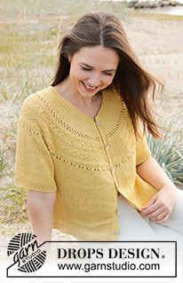 Free patterns - Rozpinane swetry z krótkim rękawem / DROPS 240-23