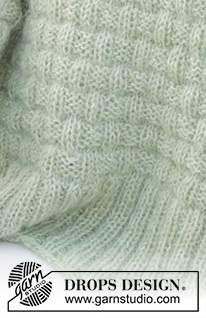 Scottish Thistle Sweater / DROPS 241-6 - Prjónuð peysa úr DROPS Alpaca og DROPS Kid-Silk. Stykkið er prjónað neðan frá og upp með áferðamynstri og ísaumuðum ermum. Stærð XS - XXL.