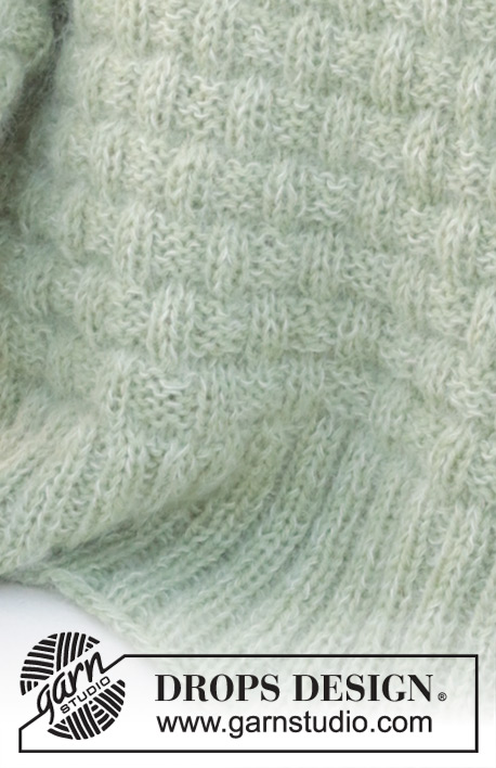 Scottish Thistle Sweater / DROPS 241-6 - Sweter na drutach, przerabiany od dołu do góry, ze ściegiem strukturalnym i wszywanymi rękawami, z włóczek DROPS Alpaca i DROPS Kid-Silk. Od XS do XXL.