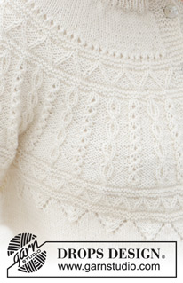 Avalanche Cardigan / DROPS 243-7 - Rozpinany sweter na drutach, od góry do dołu, z włóczki DROPS BabyMerino. Z podwójnym wykończeniem dekoltu, zaokrąglonym karczkiem,  ściegiem strukturalnym i pęknięciami na bokach. Od S do XXXL.