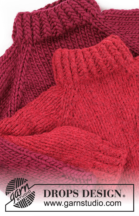 Red Embers Sweater / DROPS 245-30 - 1 DROPS Polaris või 4 DROPS Air lõngaga ülevalt alla kootud raglaanvarrukatega džemper suurustele S kuni XXXL