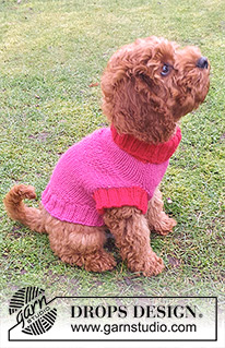 Good Girl Sweater / DROPS 245-32 - Jersey a punto para perros en DROPS Nepal. La labor está realizada desde el cuello hasta la cola. Tallas XS-S-M.