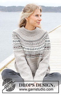 Boreal Circle / DROPS 245-4 - Knitted sweater in DROPS Karisma. The piece is worked top down with round yoke and Nordic pattern. Sizes S - XXXL.