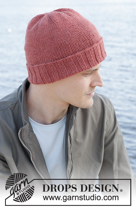 Cold Day Beanie / DROPS 246-26 - Knitted hat for men in 1 strand DROPS Nepal or 2 strands DROPS Nord. The piece is worked in stocking stitch, with ribbed brim.