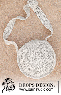Tortilla Bag / DROPS 247-5 - Sac rond crocheté en DROPS Bomull-Lin.