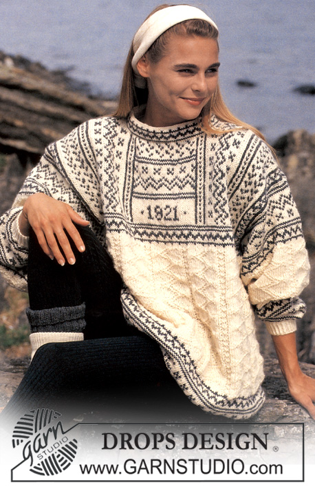 DROPS 27-1 - Drops sweater in Karisma from 1921 