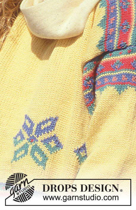 Sun Greetings / DROPS 31-12 - Sweter na drutach, z żakardem w płatki śniegu, z włóczki DROPS Karisma Superwash. Od S do L.