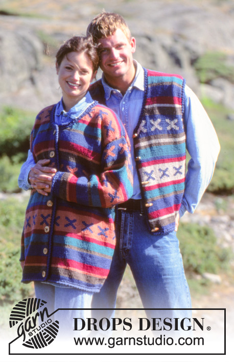 Hugs all Around vest / DROPS 40-25 - Colete tricotado com jacquard norueguês em DROPS Alaska, para homem. Do S ao L.