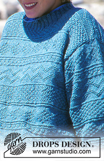 Water Textures / DROPS 40-8 - Damski lub męski sweter na drutach, ze ściegiem strukturalnym, z włóczki DROPS Karisma. Od S do L.