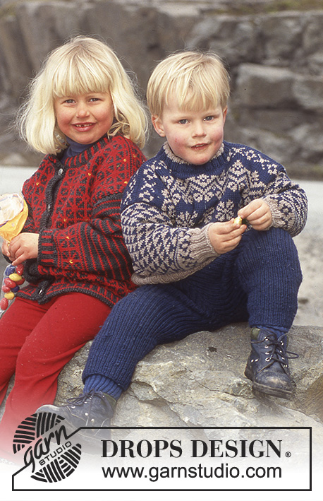 Lille Otto / DROPS 47-5 - DROPS genser til barn i Karisma med nordisk mønsterborder.