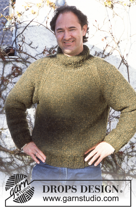 DROPS 70-13 - Męski sweter na drutach z włóczki DROPS Highlander