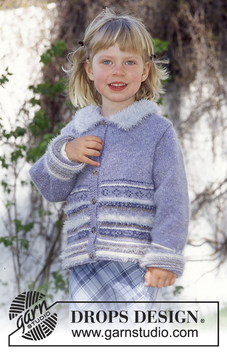 DROPS 70-2 - Rozpinany sweter na drutach, z włóczek DROPS Angora-Tweed, Karisma Superwash i Pelliza