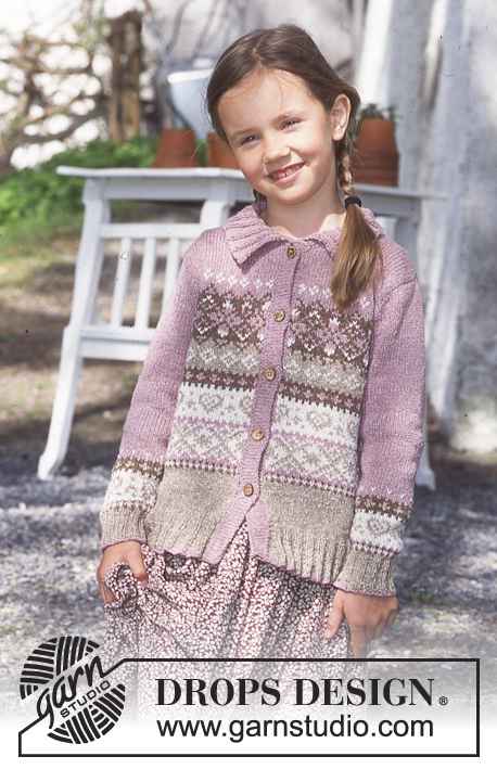 Sweet Marie / DROPS 70-6 - Rozpinany sweter na drutach, z włóczki DROPS Silke Tweed lub BabyAlpaca Silk