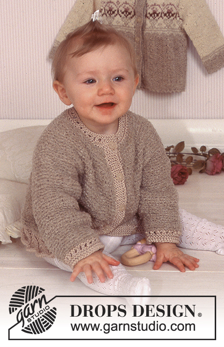 Baby Willow Jacket / DROPS Baby 11-18 - DROPS Vestje van “Cotton Frisé” en “Muskat”.