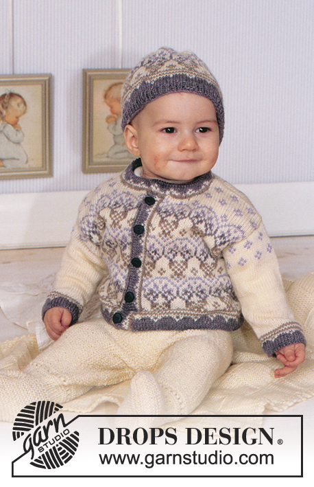 Edison / DROPS Baby 11-6 - Giacchino in stile norvegese e cappello in BabyMerino e coperta in Karisma Superwash 