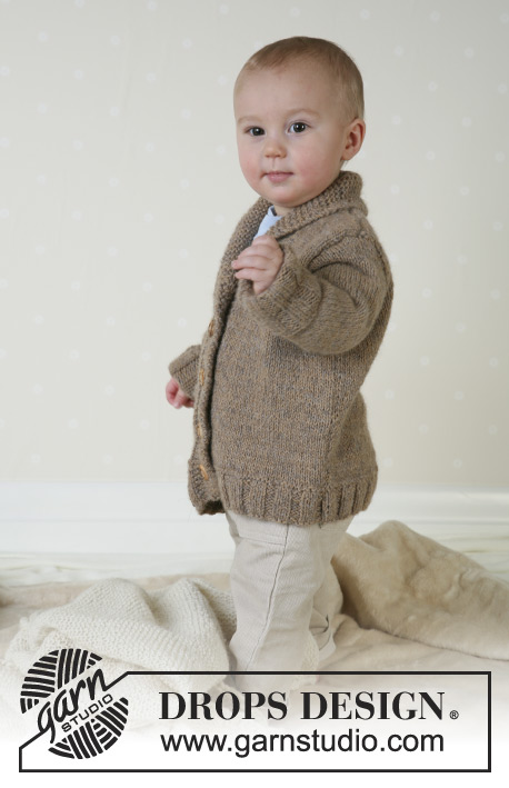 Little Alfred / DROPS Baby 13-13 - Strikket jakke til baby og børn i DROPS Alpaca. Størrelse 1 mnd - 4 år. 