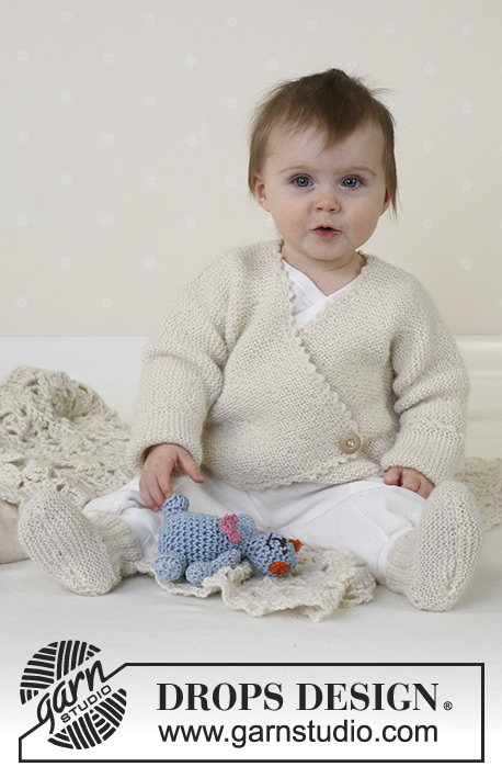 Criss Cross / DROPS Baby 13-3 - Giacchino, calze, giocattolo e coperta in Alpaca