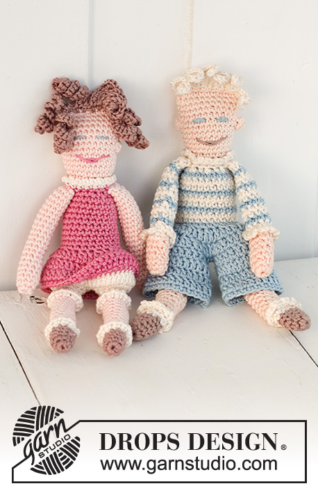 Pernille / DROPS Baby 13-37 - Crochet dolls “Peter” and “Pernille” in DROPS Muskat