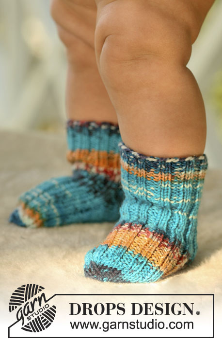 Little Jamboree Socks / DROPS Baby 16-27 - Calze lavorate ai ferri per neonati e bambini in DROPS Fabel.