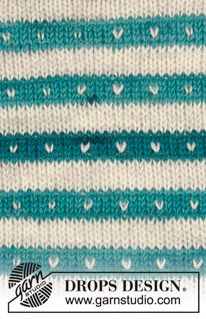 Hello Stripes / DROPS Baby 19-3 - Conjunto de pulôver às pintas e risquinhas, com mangas raglan, calças e meias tricotados em DROPS Fabel para bebés e crianças