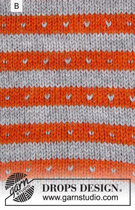 Hello Stripes / DROPS Baby 19-3 - Conjunto de suéter de punto con franjas, puntos y raglán, pantalón y calcetas para bebé y niños en DROPS Fabel