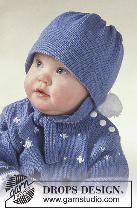 Fun with Frosty / DROPS Baby 2-8 - Maglione natalizio DROPS con motivo con pupazzi di neve, calze e cappello.