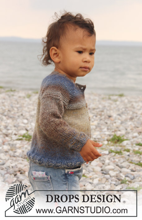 Nathan Jacket / DROPS Baby 20-16 - Casaco com raglan para bebés e crianças tricotado com 2 fios DROPS Delight
