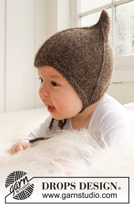 Alladin / DROPS Baby 21-34 - Niemowlęca i dziecięca czapka na drutach, z włóczki DROPS Alpaca