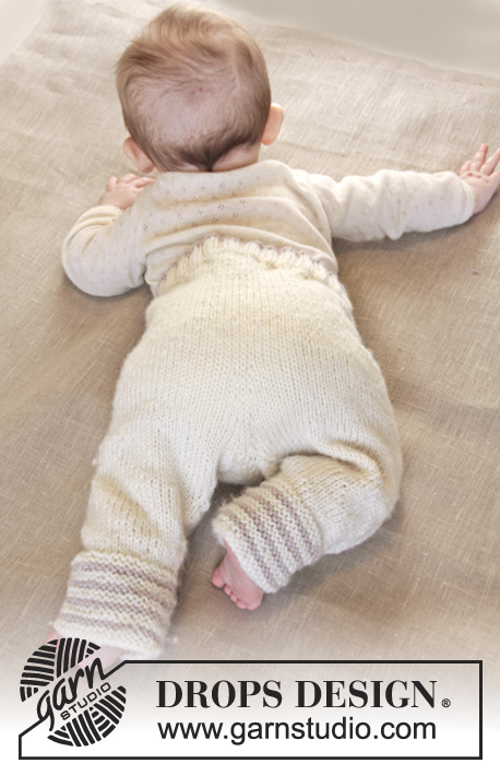 Little Darcy Pants / DROPS Baby 25-19 - Pantalon au tricot pour bébé en DROPS Karisma. Taille naissance à 4 ans.