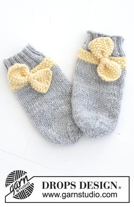 Little Miss Ribbons Socks / DROPS Baby 31-12 - DROPS BabyMerino lõngast pärlkoes kootud beebi toru - sokid suurustele 1 kuune – 4 aastane