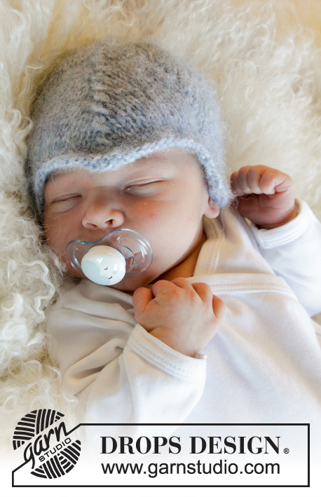 Milian / DROPS Baby 31-22 - Gorro de punto con patrón de calados para bebé. Tallas prematuro – 4 años. La pieza está tejida en DROPS Air.