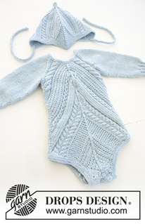 Celestina / DROPS Baby 31-6 - Body tricotado para bébé, com ponto rendado e torcidos, em DROPS BabyMerino. Tamanhos prematuro - 4 anos.
