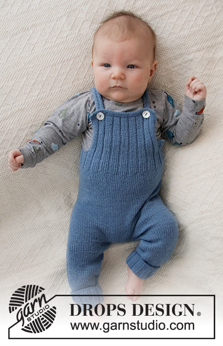 Afternoon Playdate / DROPS Baby 36-4 - Fofo tricotado para bebé em DROPS Flora, com canelado e ponto meia. Tamanhos -prematuro - 4 anos.