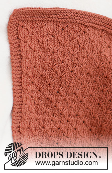 Terracotta Dreams / DROPS Baby & Children 39-6 - Knitted blanket for baby in DROPS Merino Extra Fine. The piece is worked back and forth, with textured pattern and garter stitch. Theme: Baby blanket