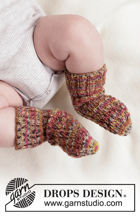Candy Toe Socks / DROPS Baby 45-19 - Vauvan spiraalina neulotut tuubisukat DROPS Fabel-langasta. Koot 0 - 2 vuotta.