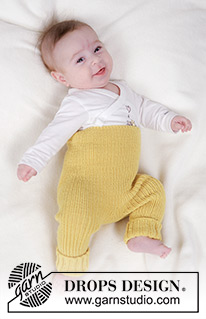 Ready to Stroll / DROPS Baby 45-6 - Dětské kalhoty s pružným vzorem pletené shora dolů z příze DROPS BabyMerino. Velikost: 0 - 4 roky.